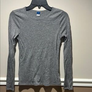 Old Navy Gray Ribbed Crew Neck Sweater